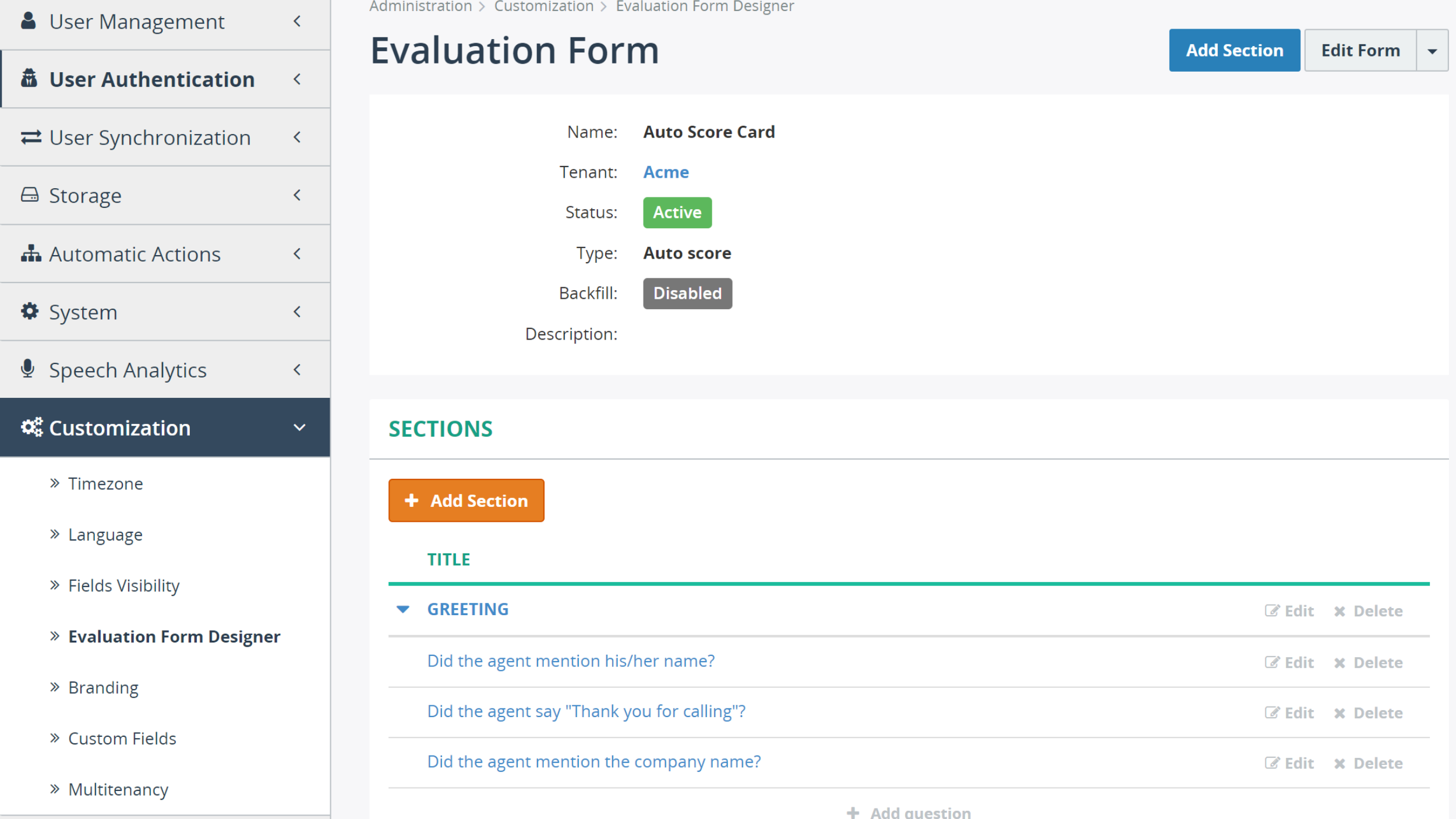 Evaluation Form Designer_Admin View
