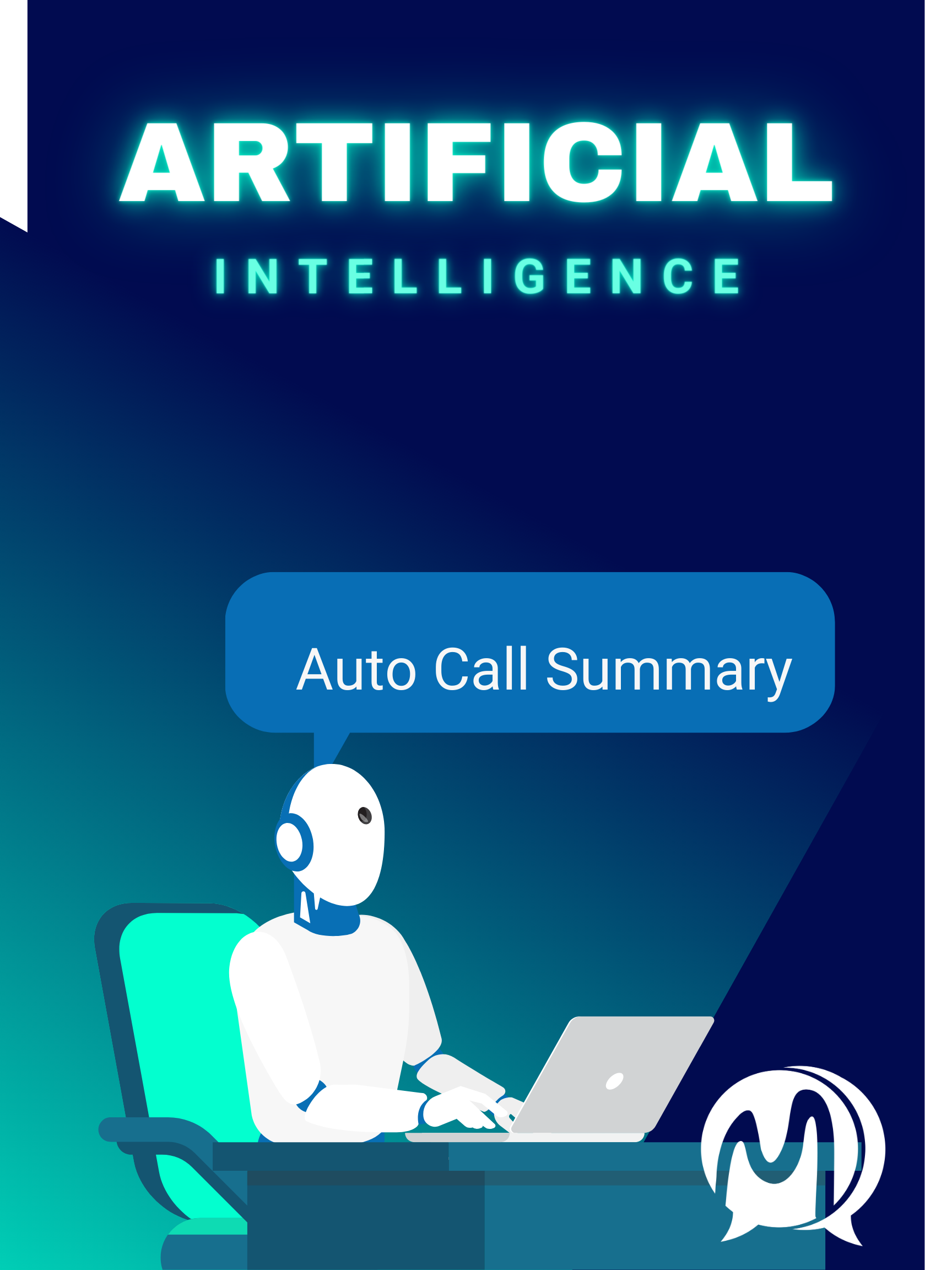 _Black Illustrated Artificial Intelligence And Robot Working With Laptop Poster